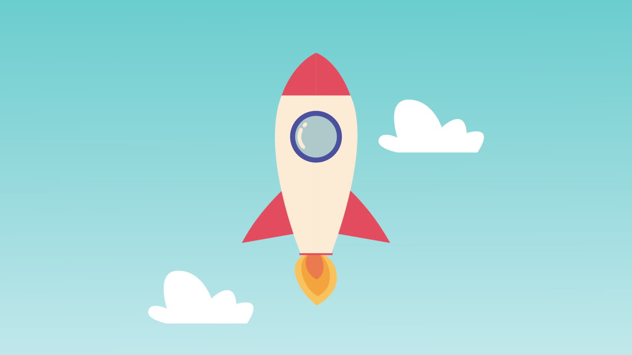 rocket launcher startup in the sky animation