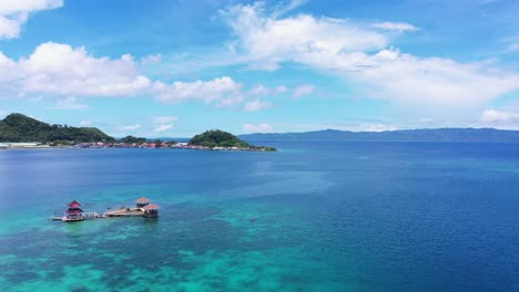 panorama of the cottages in tagbak marine park with a view of the liloan port in southern leyte