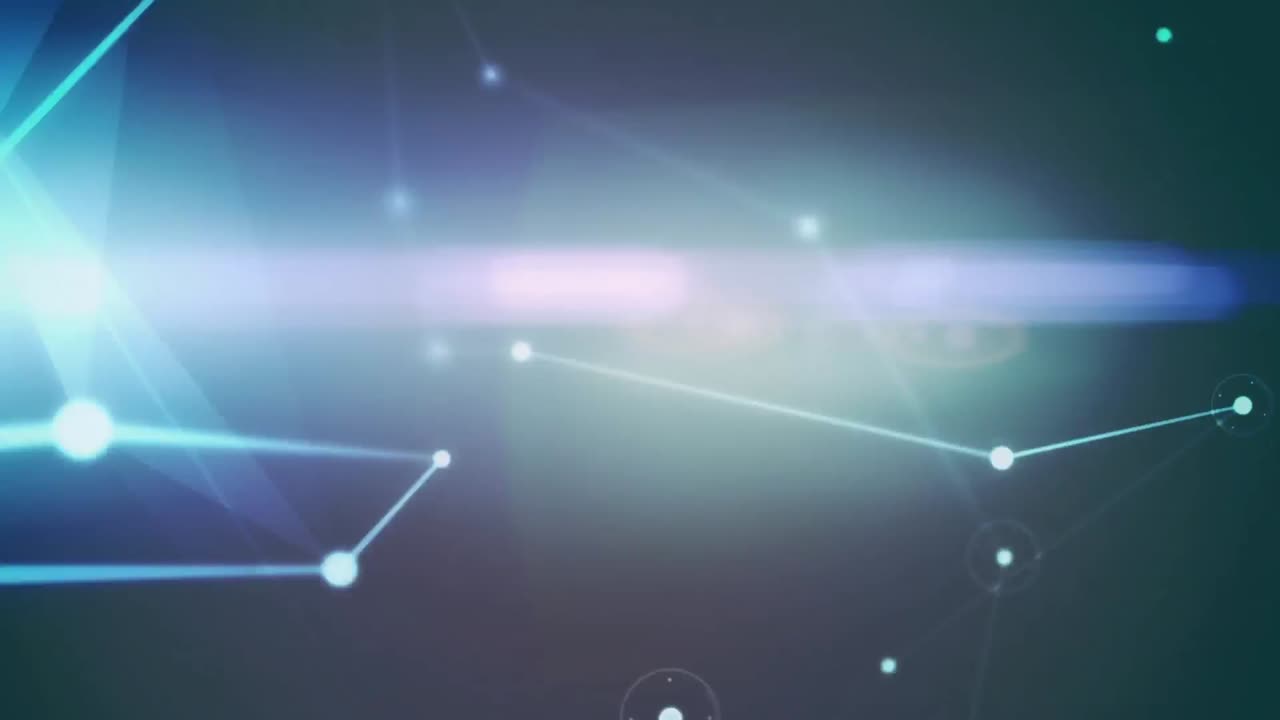 animación de la red de conexiones con puntos sobre fondo azul