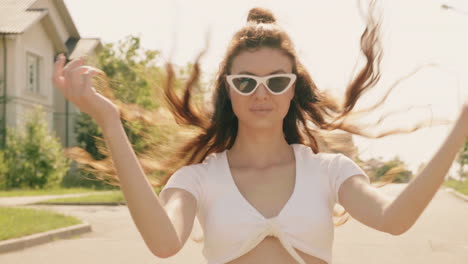 woman in stylish summer outfit