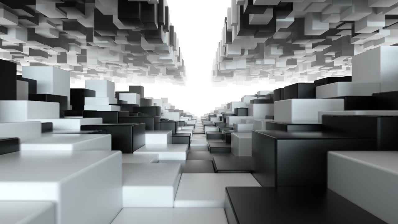 추상적인 3d 기하학적 경로