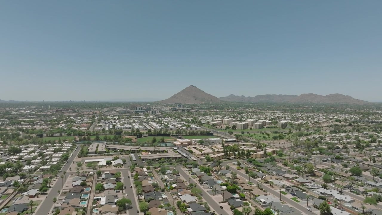 Drone footage of a Mountain in Scottsdale Arizona