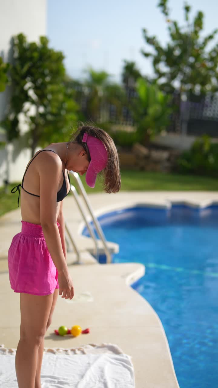 Young Woman Relaxing by Poolside
