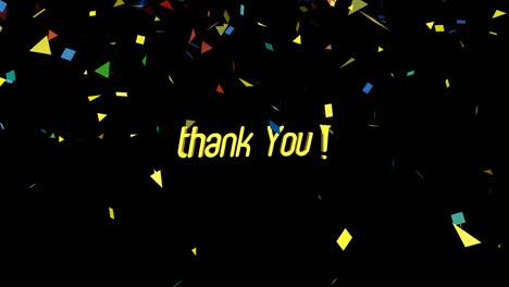thank you motion graphics animation on black background. seamless loop animated background.