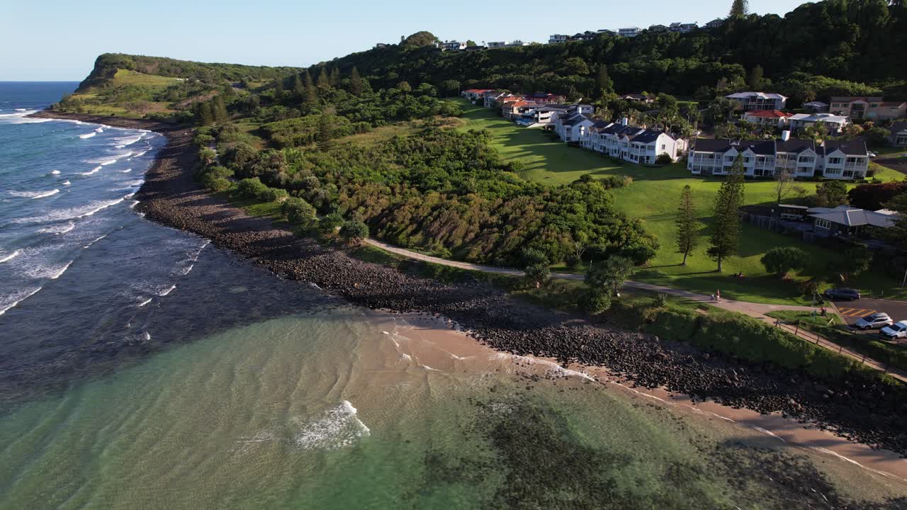 Lennox Headland And Beach In NSW, Australia - Aerial Drone Shot