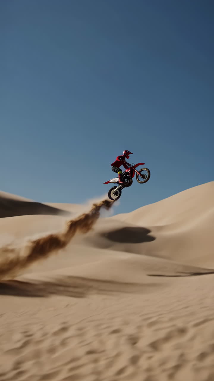 Motocross Rider Conquering Desert Dunes