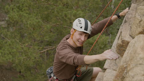 climber on a wall rock