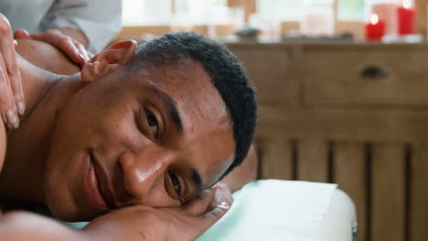 man enjoying a massage