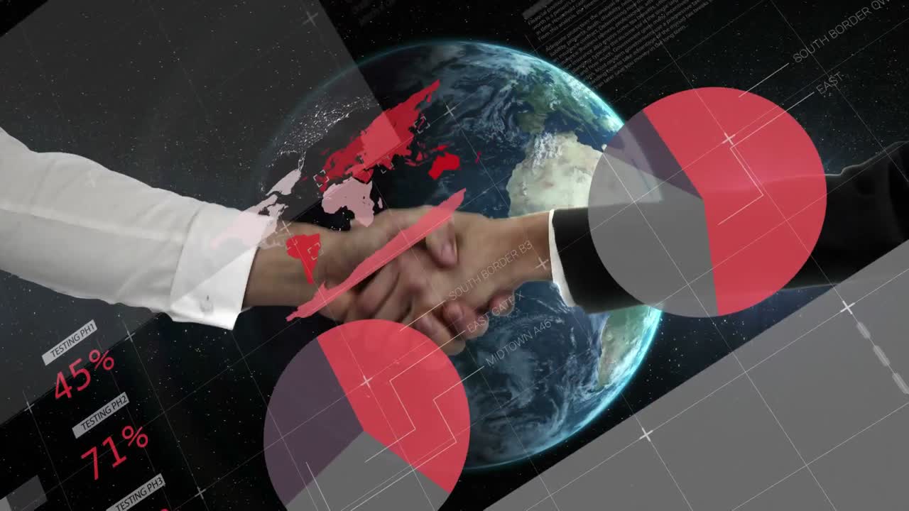 animación del procesamiento de datos con giro del globo