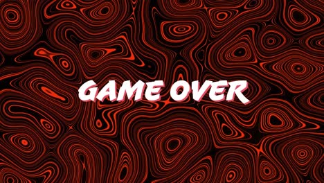Animation-of-game-over-text-over-red-liquid-background