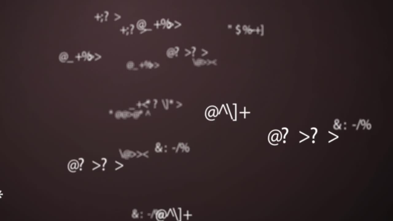 Animation of mathematical data processing over brown background