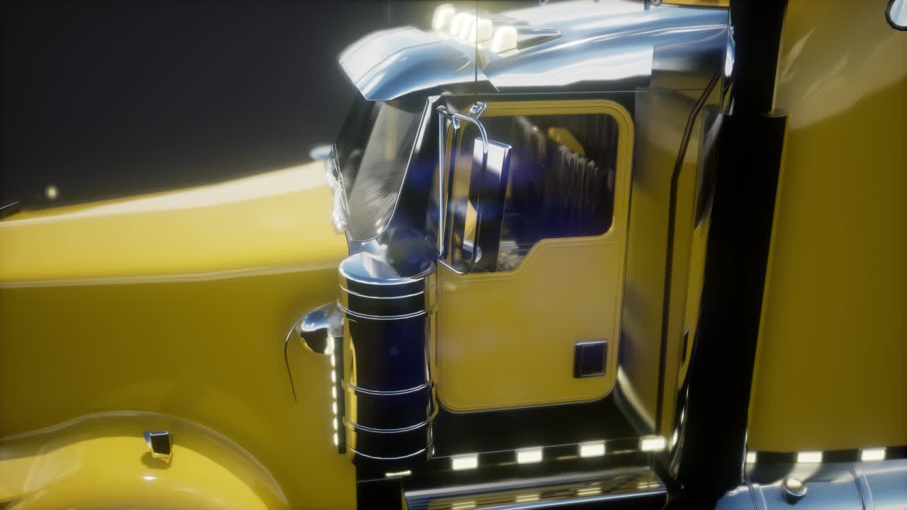 스튜디오에서 밝은 미국 트럭 트랙