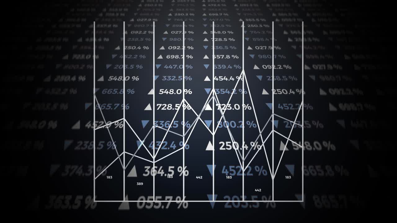 datos y estadísticas de informes, animación con diagramas gráficos.