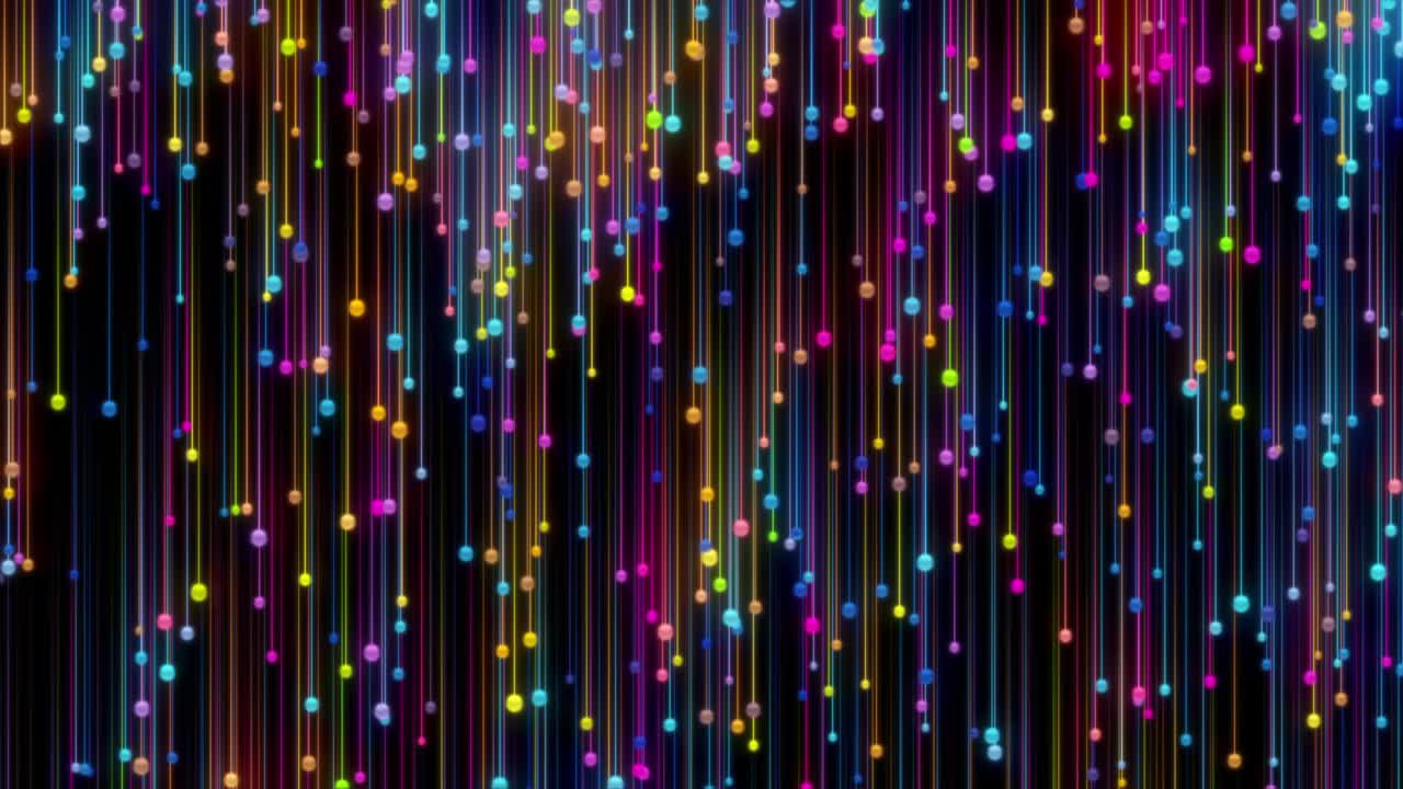 추상적으로 떨어지는 다채로운 장식품 거품 줄무 루핑 배경