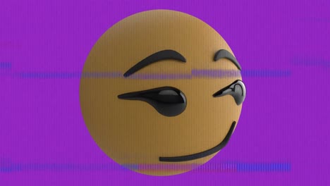 animación del icono de emoji feliz sobre la pantalla con ruido