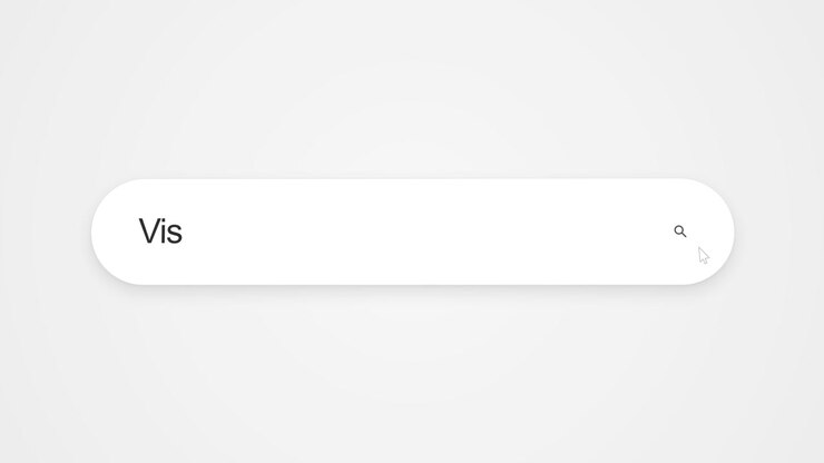 Searching for Visa in a search field, representing online research and web browsing about the global payments technology company