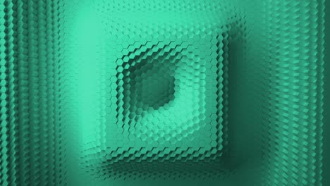 green minimalism. a mosaic surface with moving hexagons. in the form of a square, direction arrows. abstract geometric background. cells. wave. the 4k loop. animation for a business presentation