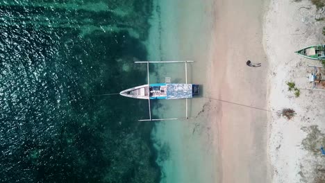 Aerial-view-of-a-traditional-Asian-boat