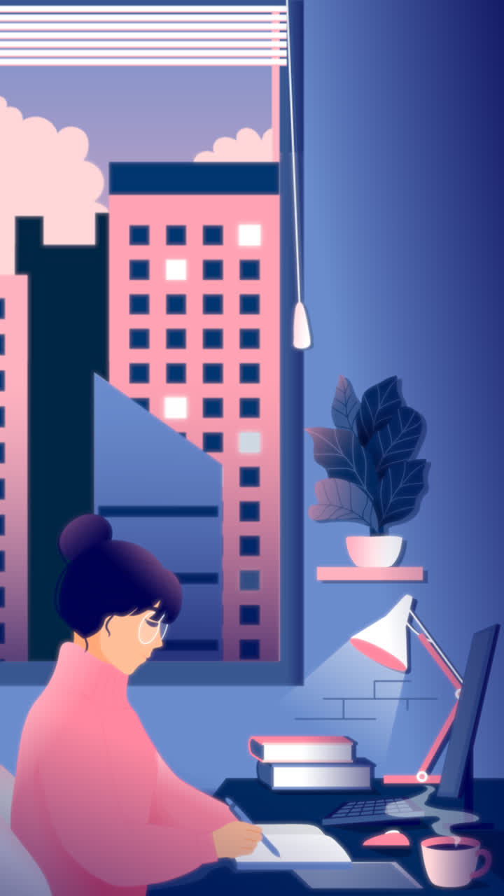 Motion Graphic of Gradient lo-fi illustrations
