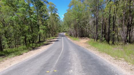 punto de vista de conducción mirando hacia atrás de una carretera rural desierta de queensland con pistas secas y polvorientas - ideal para el reemplazo de la pantalla verde de la escena interior del automóvil