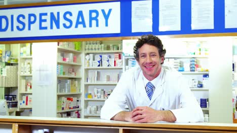 Pharmacist-checking-a-medicine-in-pharmacy