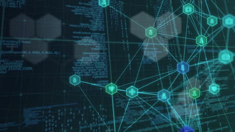 animation of network of connections over data processing