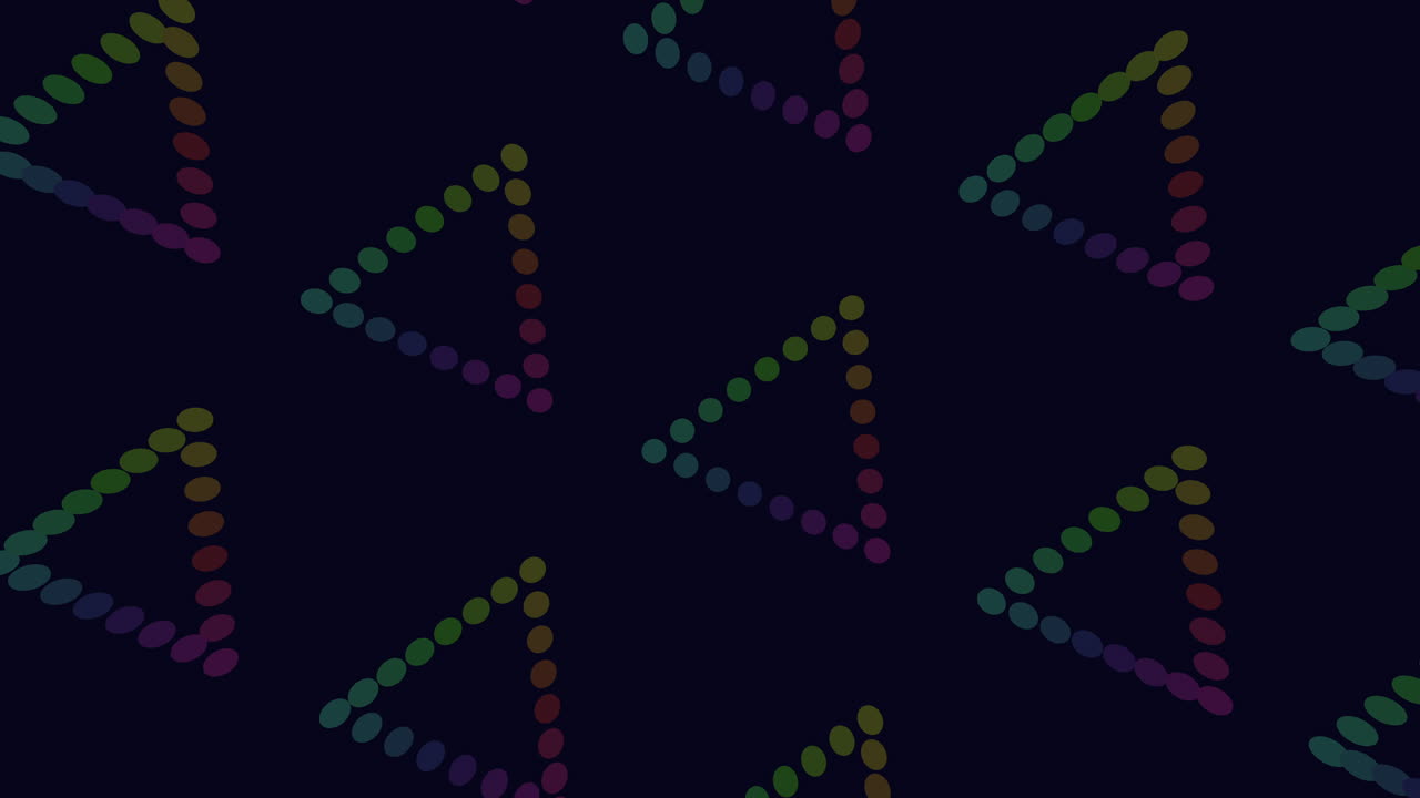 활기차고 역동적인 검은 바탕에 다채로운 삼각형 패턴