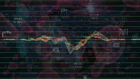 Animation-Der-Finanzdatenverarbeitung-über-Viren-Und-Blutzellen