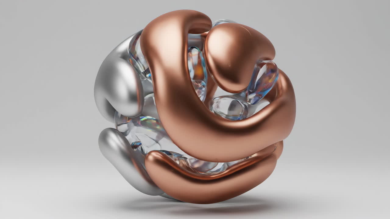 Abstract 3D Metallic and Transparent Sphere