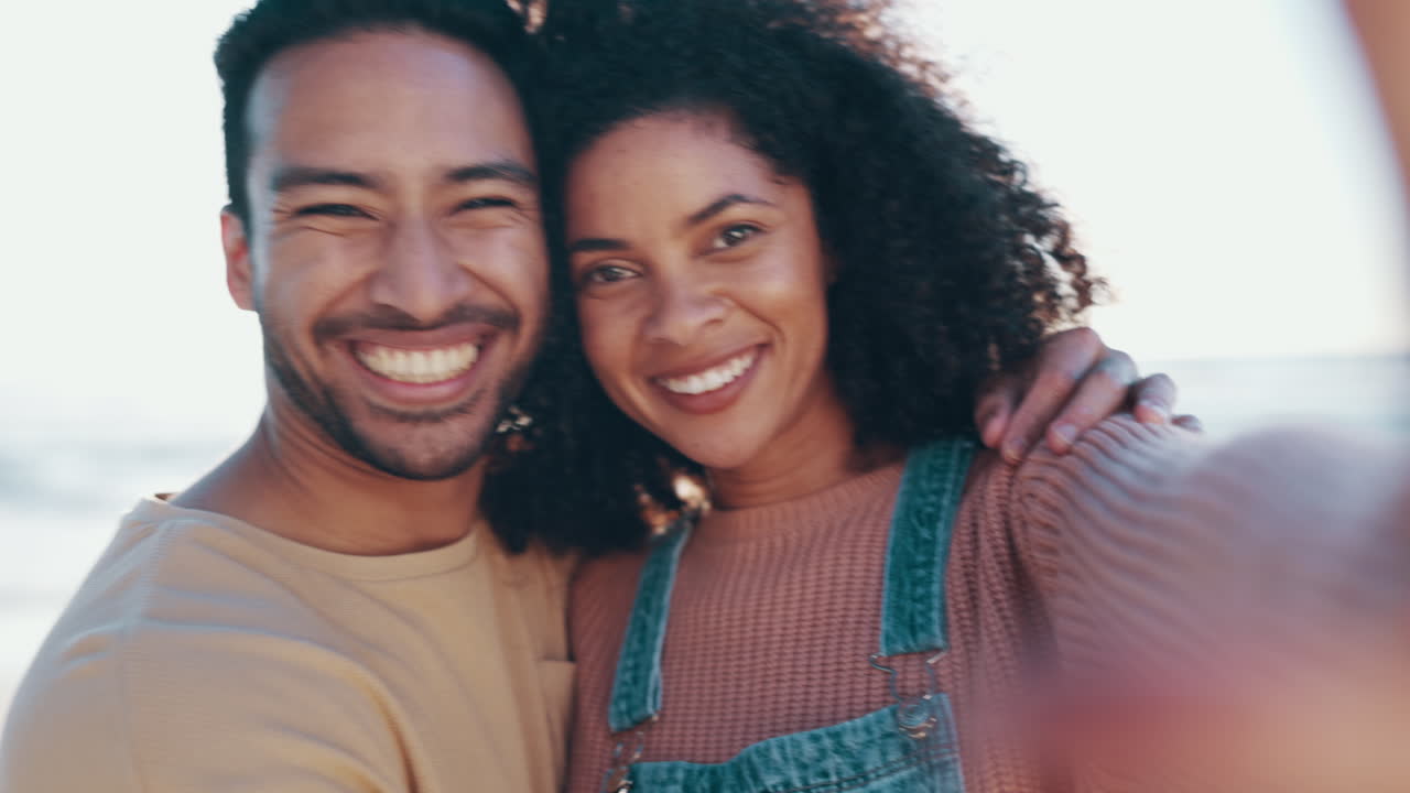 Selfie, smile and travel with a couple