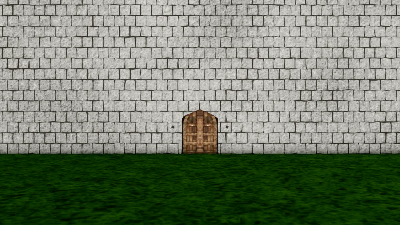 animación de la puerta del castillo