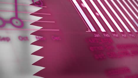 animatie van de gegevensverwerking over de vlag van bahrein