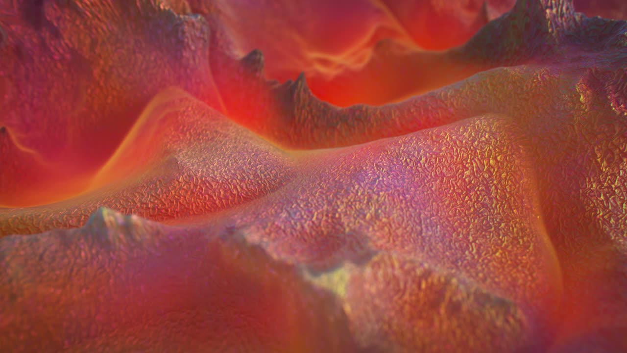 forma de fluido rojo 3d render animación de bucle sin costuras