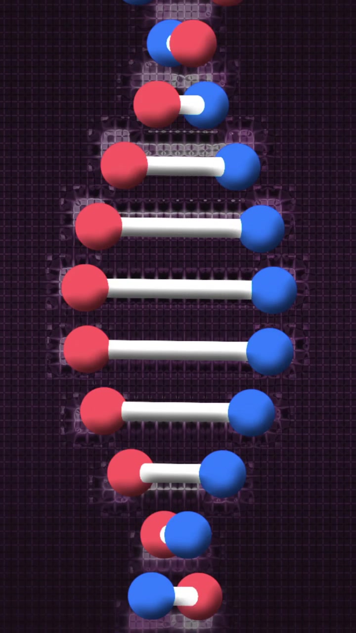 Animazione di filamento di DNA in movimento su sfondo nero