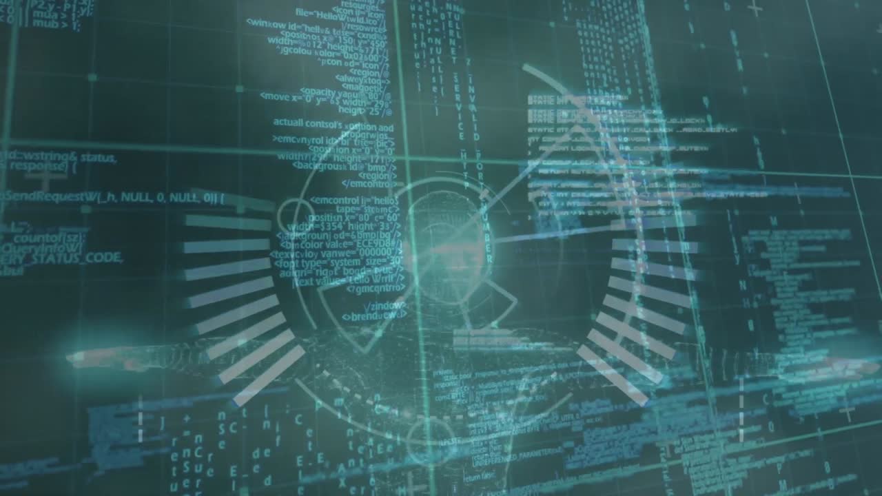 Animation of data processing and radar in green space