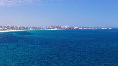 aerial views of fremantle port on clear summers day in perth, western australia