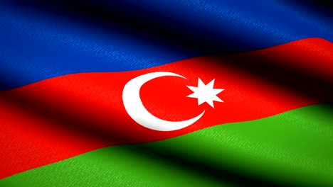 azerbaijan flag waving textile textured background. seamless loop animation. full screen. slow motion. 4k video