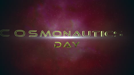 Cosmonautics-Day-with-white-light-of-star-and-red-clouds-in-dark-galaxy