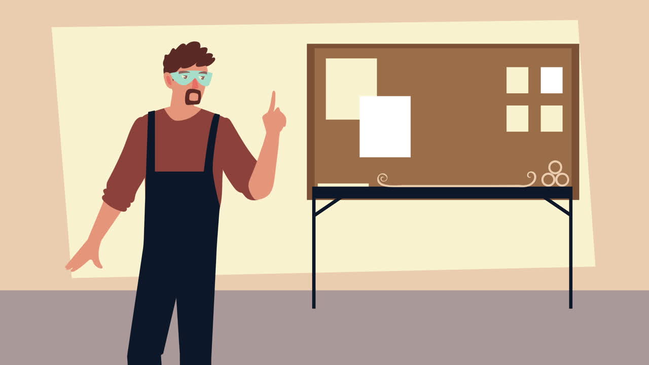 constructor con gafas de protección de carácter profesional