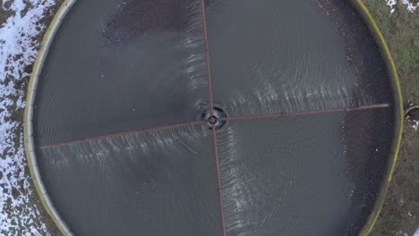 wastewater plant, aerial view. cleaning, purification and filtration of sewage water