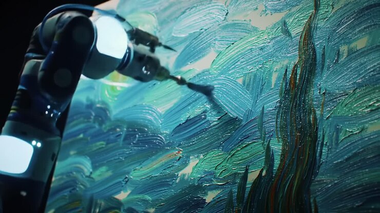 Innovative Robotic Arm Creates Vibrant Artwork with Precision Brushstrokes, Showcasing the Intersection of Technology and Creativity in Modern Artistry