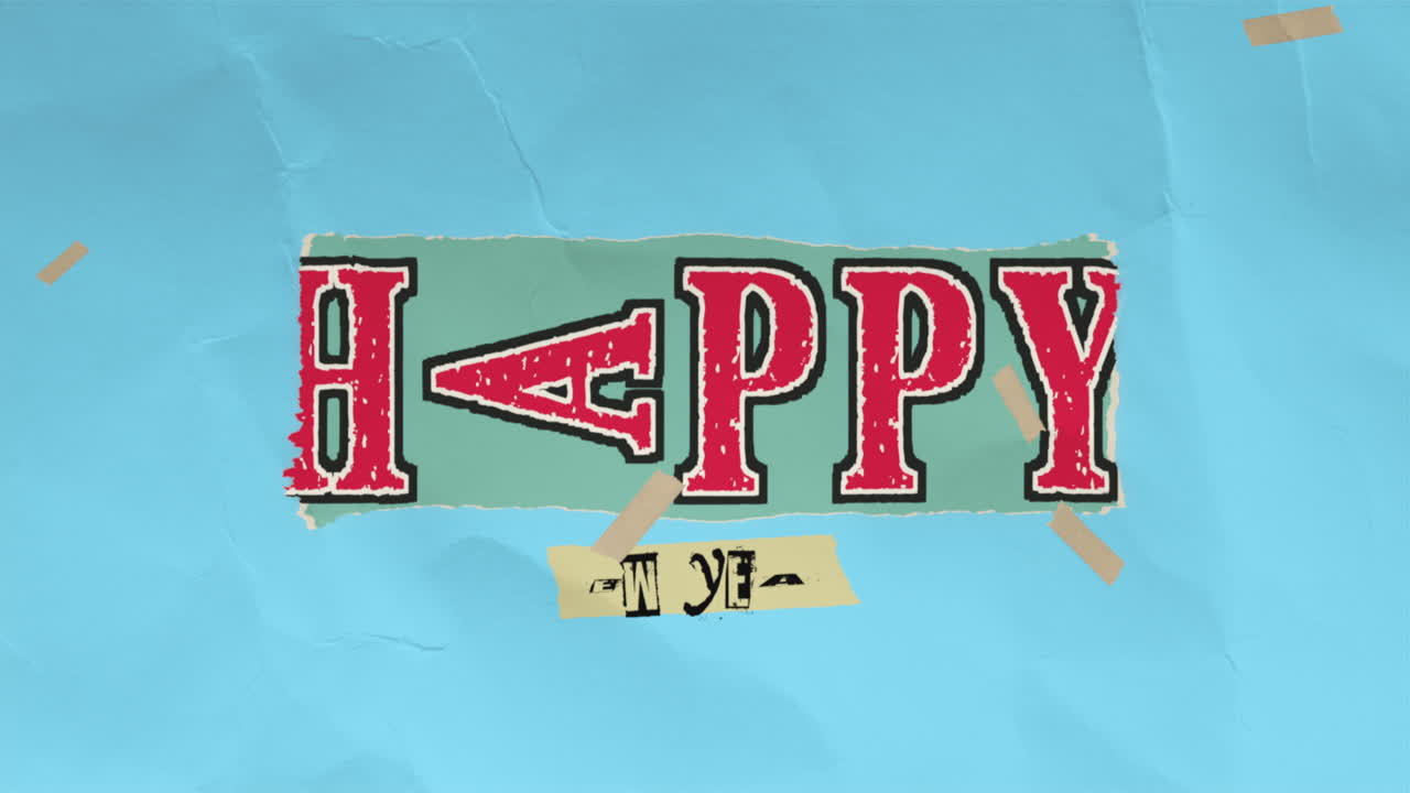 파란  ⁇ 스터 텍스처에 새해 축하합니다.