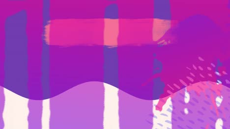animación de formas pictóricas orgánicas y abstractas en rosa y naranja, con ondas púrpuras en movimiento