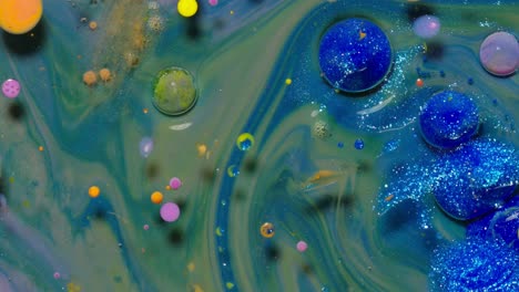 abstract fluid art with swirls and bubbles