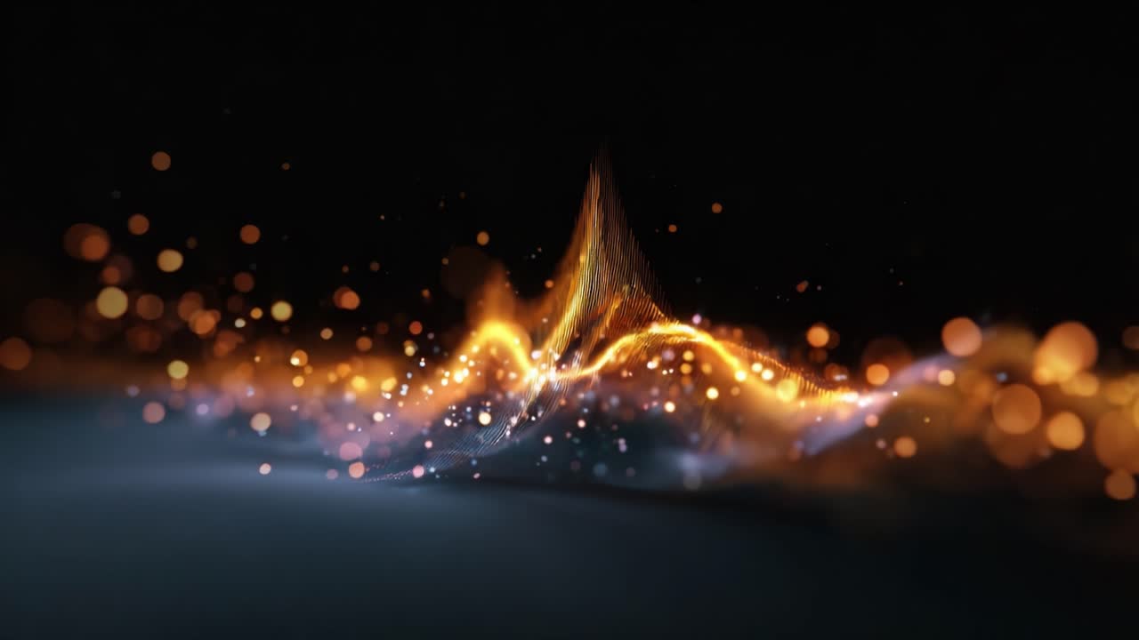 Onde ipnotiche di luce e colore che mostrano uno scorcio astratto della bellezza dell'arte digitale moderna attraverso motivi fluttuanti ed effetti scintillanti