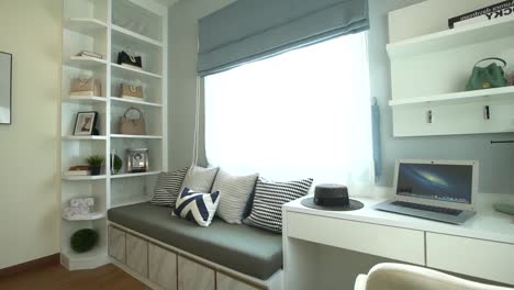 decorative compact home working space interior design, nobody