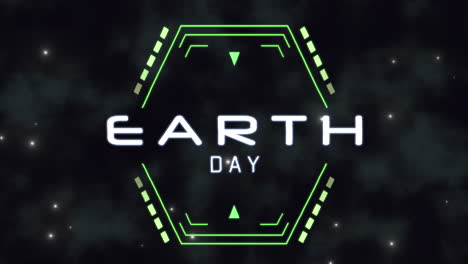 Earth-Day-on-digital-screen-with-HUD-futuristic-elements
