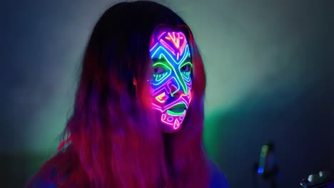 neon face art portrait