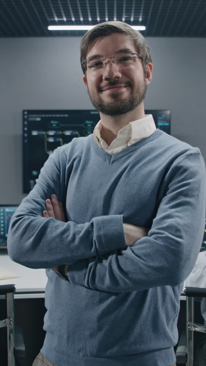 hombre de negocios confiado en un entorno de oficina moderno