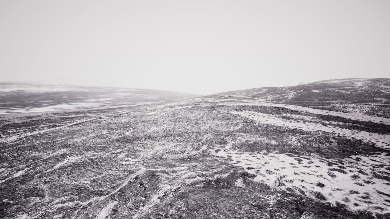 Mountain landscape covered with snow and ice